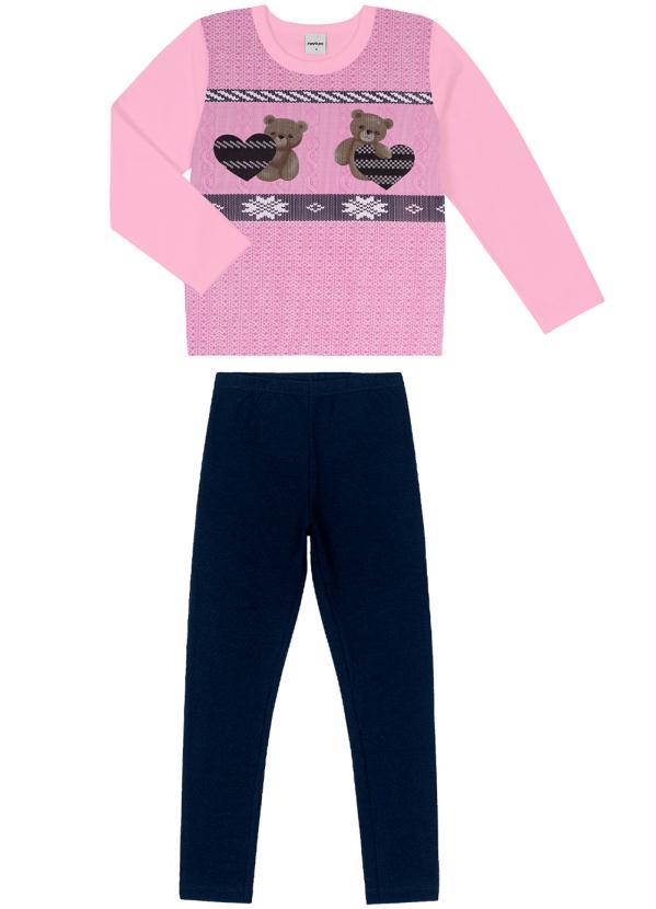 Rovi Kids - Conjunto Infantil Menina Ursinho Rosa 1