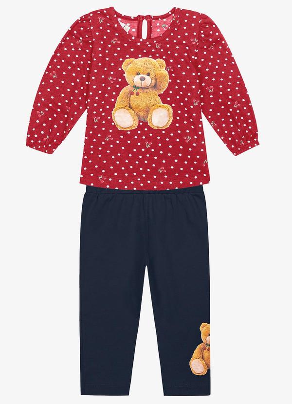 Trick Nick - Conjunto Infantil Feminino Ursinho Vermelho