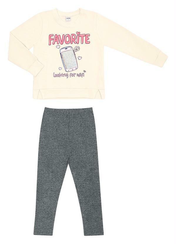 Rovi Kids - Conjunto Infantil Menina Wifi Bege