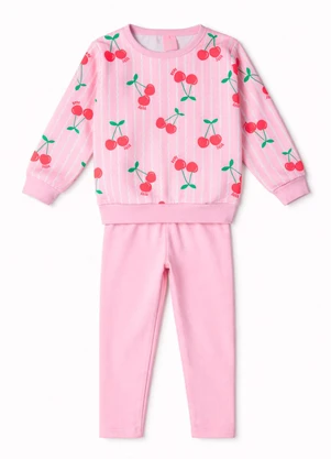 Rosa Azul - Conjunto Infantil Inverno Cereja Rosa Claro  - ROSA AZUL