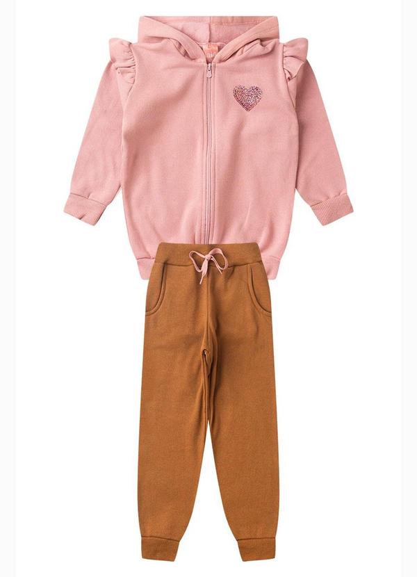 Rosa Azul - Conjunto Infantil Inverno Coração Iaia  Rosa