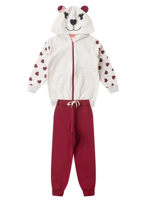 Rosa Azul - Conjunto Infantil Inverno Corações Iaia  Branco - ROSA AZUL