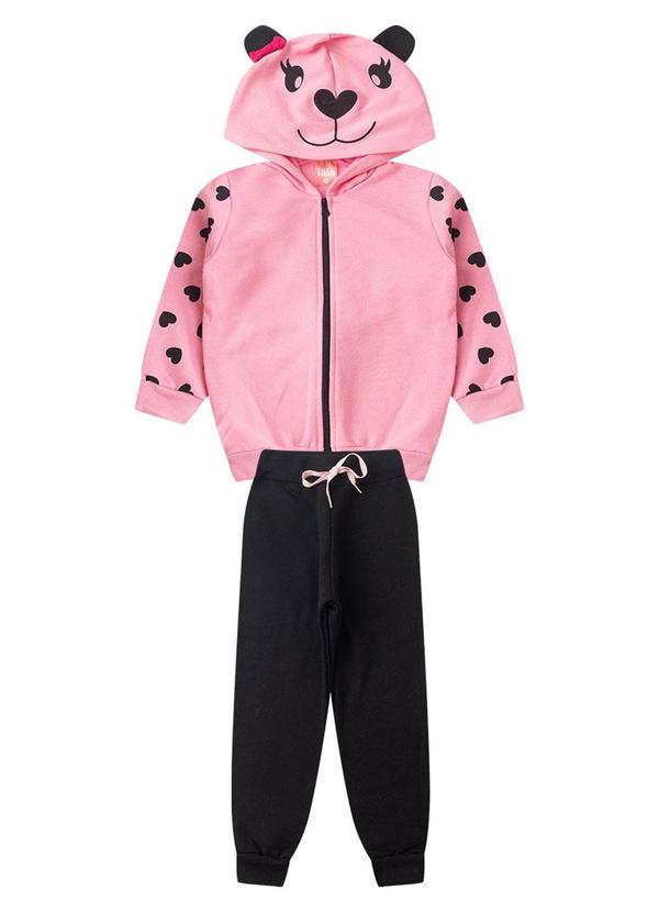 Rosa Azul - Conjunto Infantil Inverno Corações Iaia  Rosa