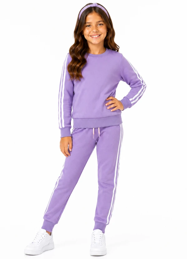 Rosa Azul - Conjunto Infantil Inverno Menina Iaia Lilás