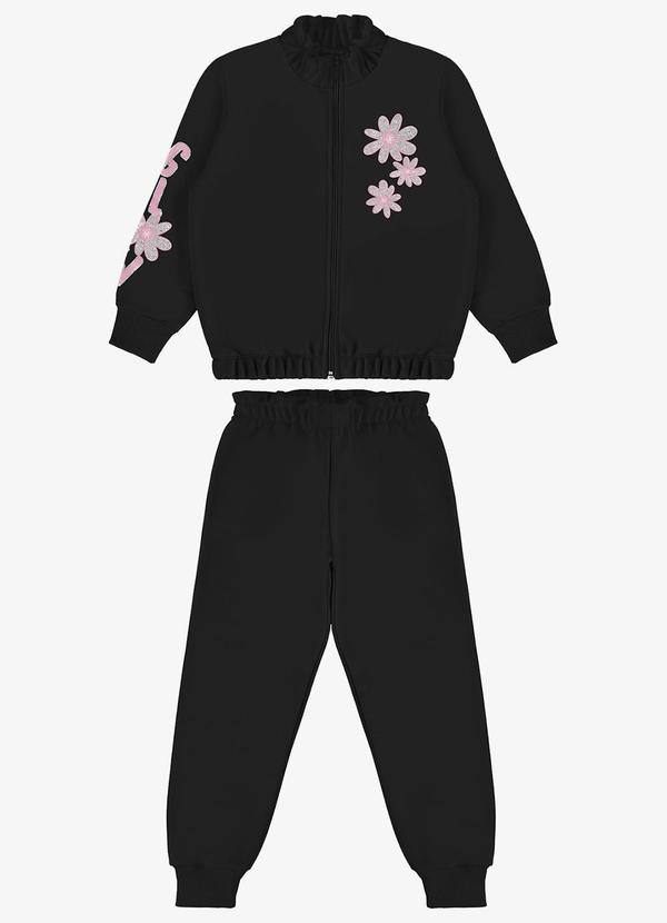 Rovi Kids - Conjunto Infantil Jaqueta com Calça Preto