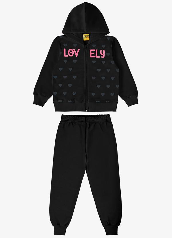 Rovi Kids - Conjunto Infantil Jaqueta com Calça Preto