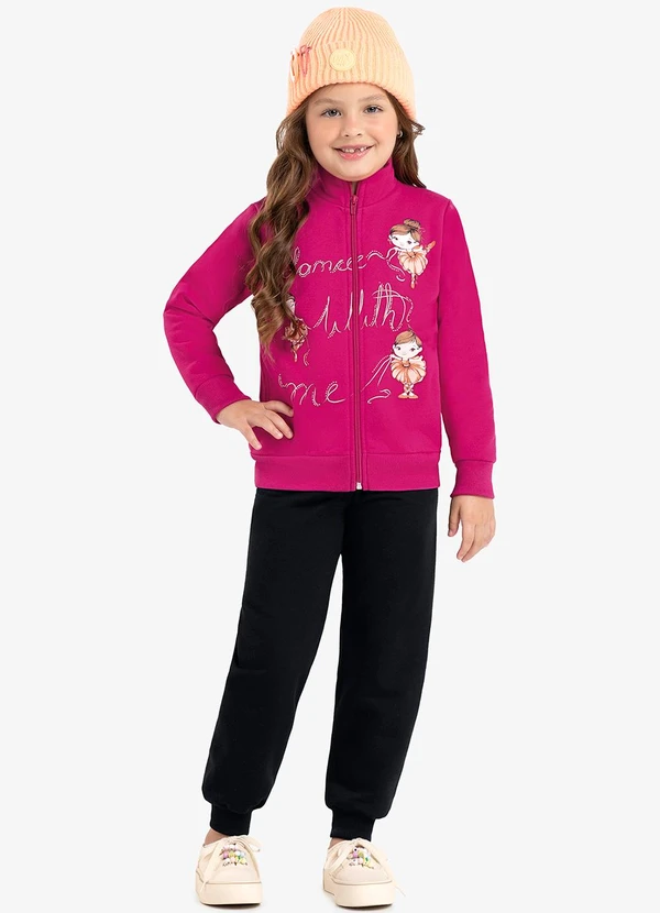 Rovi Kids - Conjunto Infantil Jaqueta com Calça Rosa