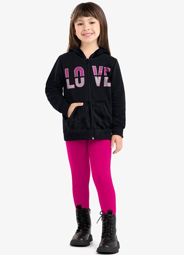Rovi Kids - Conjunto Infantil Jaqueta com Legging Preto