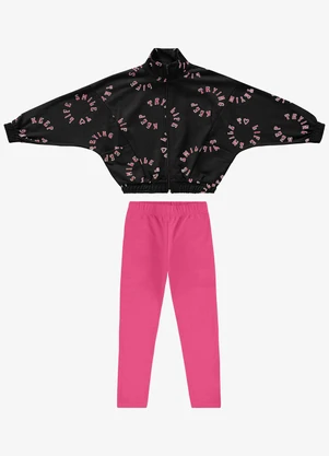 Rovi Kids - Conjunto Infantil Jaqueta com Legging Preto - ROVI KIDS