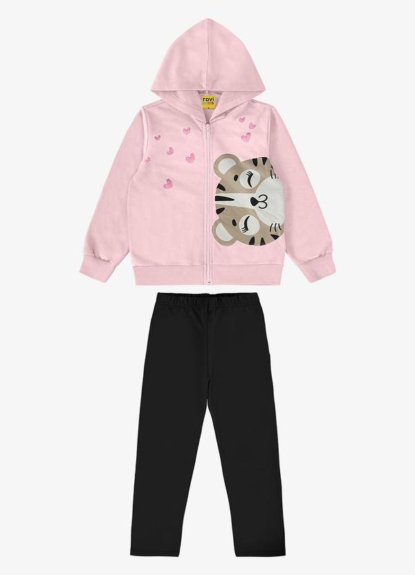 Rovi Kids - Conjunto Infantil Jaqueta com Legging Rosa