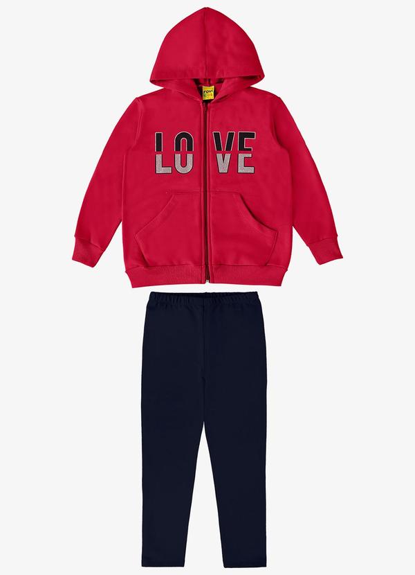Rovi Kids - Conjunto Infantil Jaqueta com Legging Vermelho