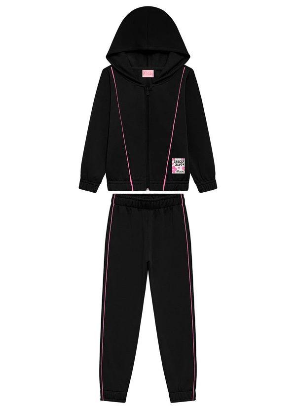 Duduka - Conjunto Infantil Jaqueta e Calça Comfort Preto