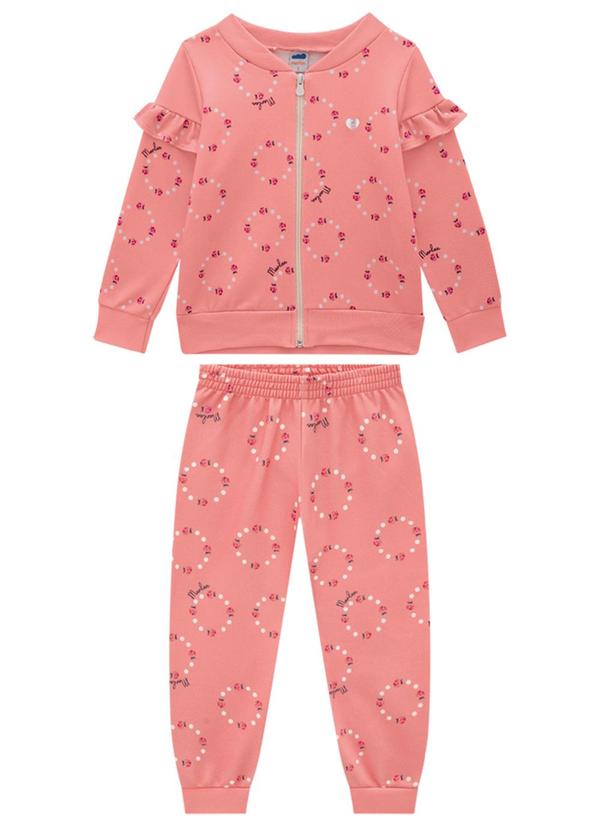 Marlan - Conjunto Infantil Jaqueta e Calça Joaninhas Rosa