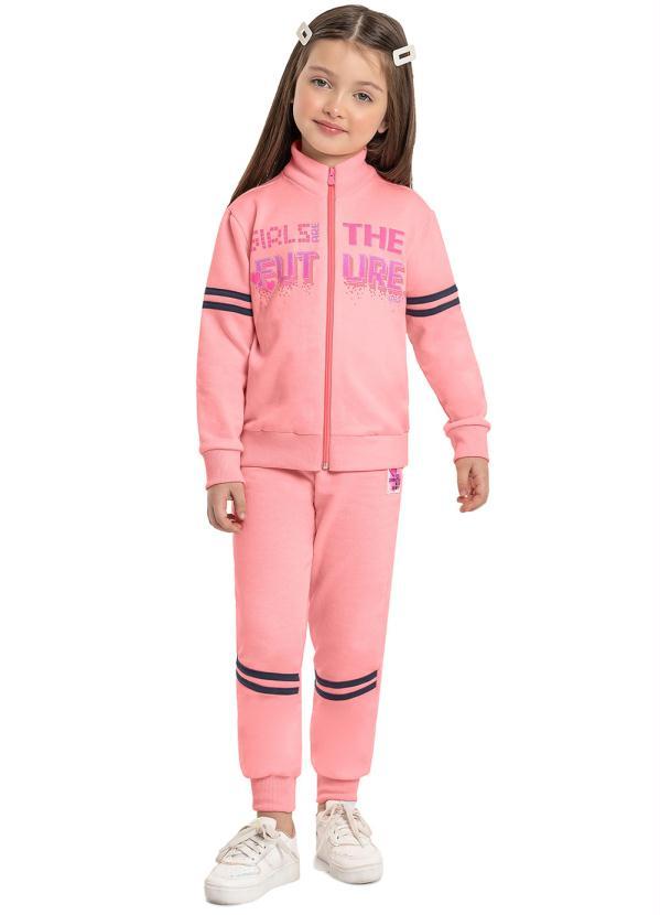 Quimby - Conjunto Infantil Jaqueta e Calça Rosa