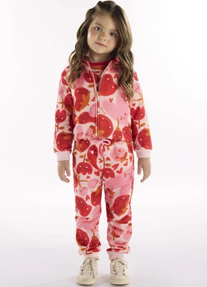 Três e Já - Conjunto Infantil Jaqueta e Calça Rosa - TRÊS E JÁ