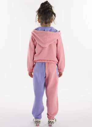 Três e Já - Conjunto Infantil Jaqueta e Calça Rosa - TRÊS E JÁ