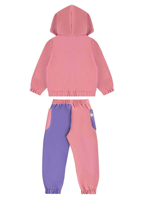Três e Já - Conjunto Infantil Jaqueta e Calça Rosa 4