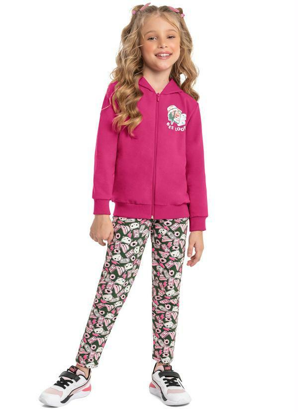 Bee Loop - Conjunto Infantil Jaqueta e Legging Rosa