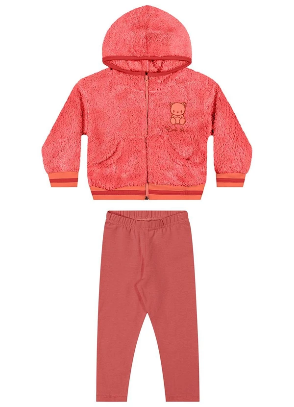 Elian - Conjunto Infantil Jaqueta Peluciada Laranja 2