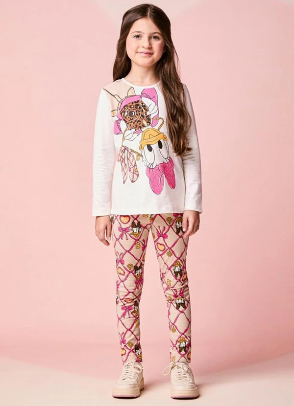 Momi - Conjunto Infantil Manga Longa da Daisy Duck