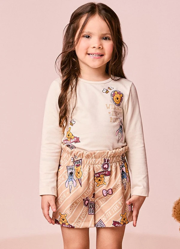 Momi - Conjunto Infantil Manga Longa do Ursinho Pooh