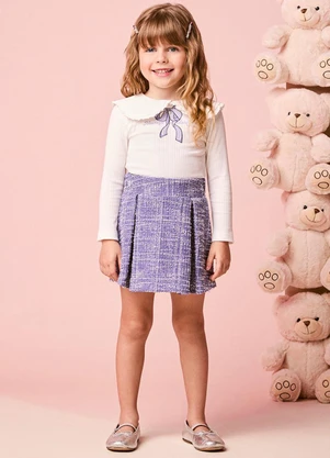 Momi - Conjunto Infantil Manga Longa em Tweed com Golinha - MOMI