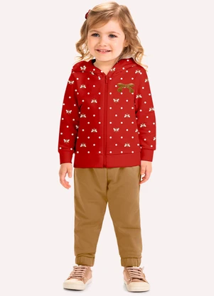 Milon - Conjunto Infantil Menina Abelhas Vermelho - MILON
