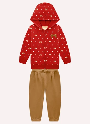 Milon - Conjunto Infantil Menina Abelhas Vermelho - MILON