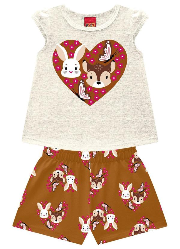 Kyly - Conjunto Infantil Menina Animais Cinza