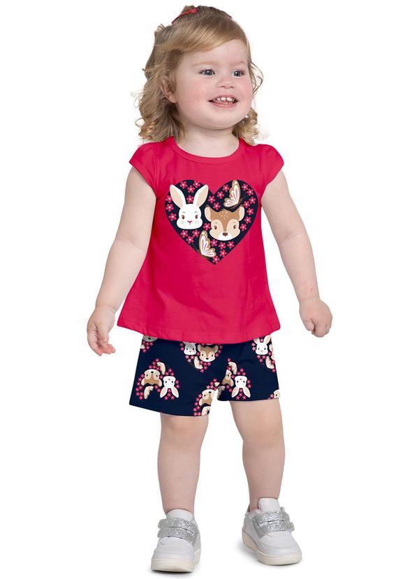 Kyly - Conjunto Infantil Menina Animais Rosa