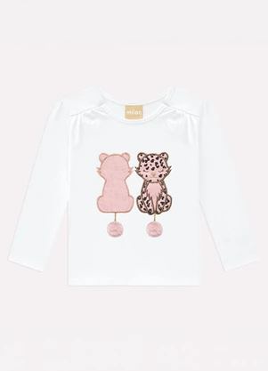 Milon - Conjunto Infantil Menina Animal Print Branco - MILON