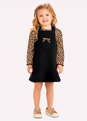 Milon - Conjunto Infantil Menina Animal Print Marrom - MILON