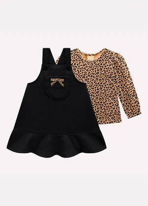Milon - Conjunto Infantil Menina Animal Print Marrom - MILON