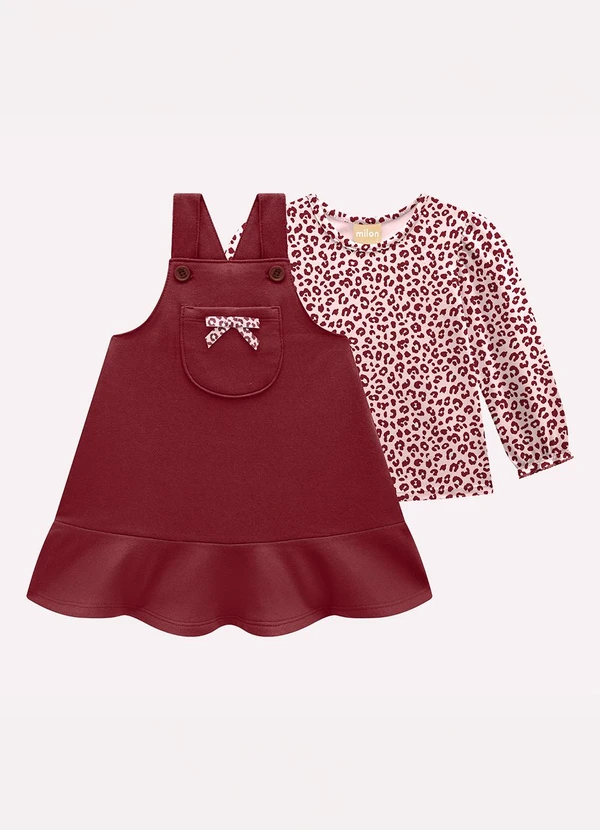 Milon - Conjunto Infantil Menina Animal Print Rosa