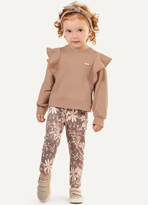 Colorittá - Conjunto Infantil Menina Babados Marrom - COLORITTÁ