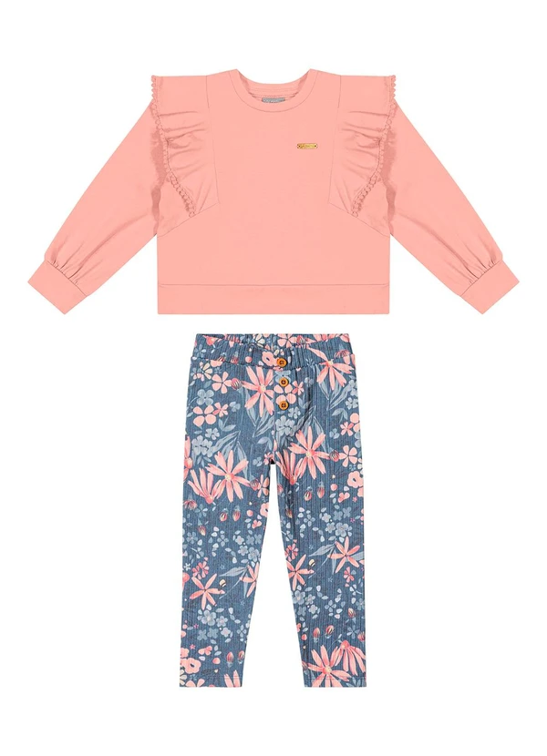 Colorittá - Conjunto Infantil Menina Babados Rosa 1