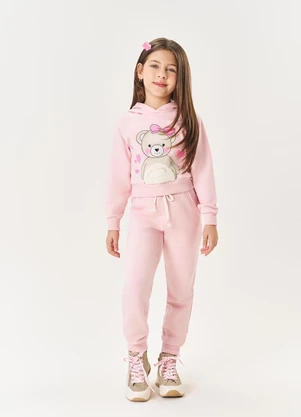 Abrange - Conjunto Infantil Menina Barriga de Urso Rosa - ABRANGE