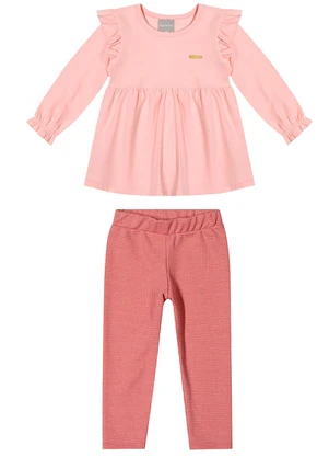 Colorittá - Conjunto Infantil Menina Blusa com Babados Rosa - COLORITTÁ