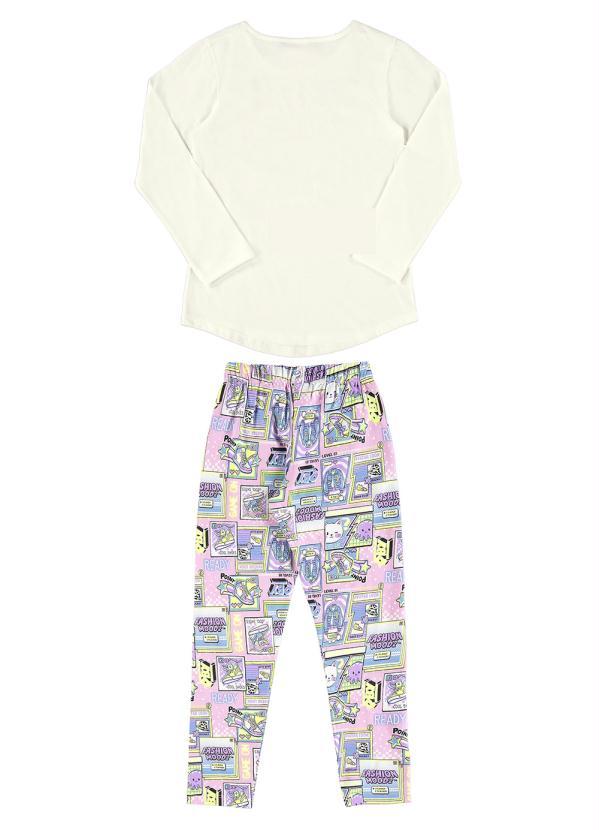 Quimby - Conjunto Infantil Menina Blusa e Legging Branco 3