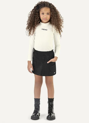 Colorittá - Conjunto Infantil Menina Blusa Trend e Saia Bege - COLORITTÁ