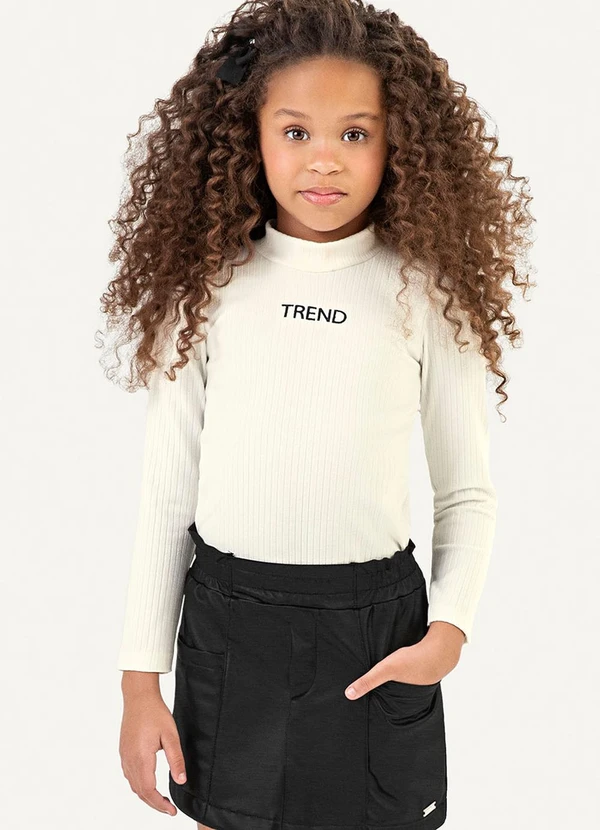 Colorittá - Conjunto Infantil Menina Blusa Trend e Saia Bege