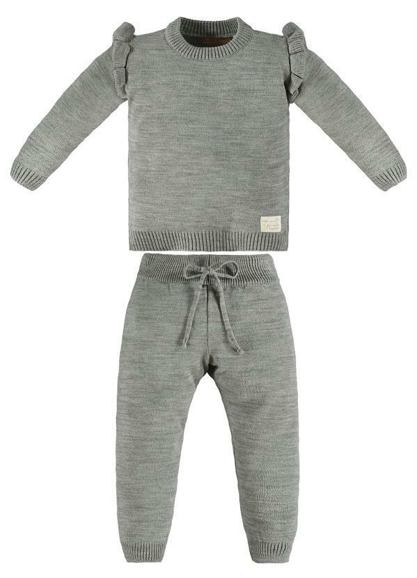 Up Baby - Conjunto Infantil Menina Blusão e Calça Cinza