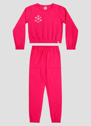 Kely Kety - Conjunto Infantil Menina Blusão e Calça Rosa - KELY KETY