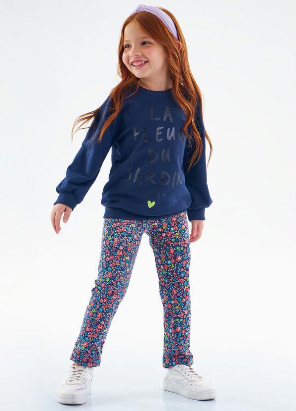 Up Baby - Conjunto Infantil Menina Blusão e Legging Azul
