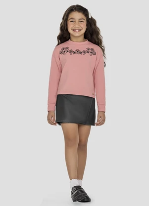 Kely Kety - Conjunto Infantil Menina Blusão e Saia Montaria Rosa - KELY KETY