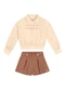 Colorittá - Conjunto Infantil Menina Blusão e Short Bege - variação: Bege