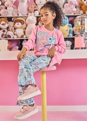 Abrange - Conjunto Infantil Menina Bolsa Dinossauro Rosa - ABRANGE