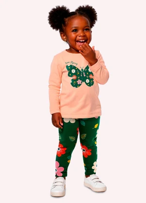 Kyly - Conjunto Infantil Menina Borboleta Laranja - KYLY