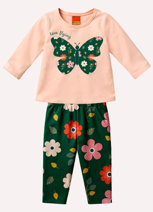 Kyly - Conjunto Infantil Menina Borboleta Laranja - KYLY