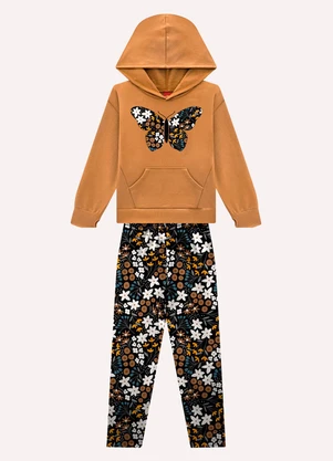 Kyly - Conjunto Infantil Menina Borboleta Marrom - KYLY